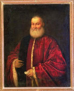 赤いローブの老人の肖像画